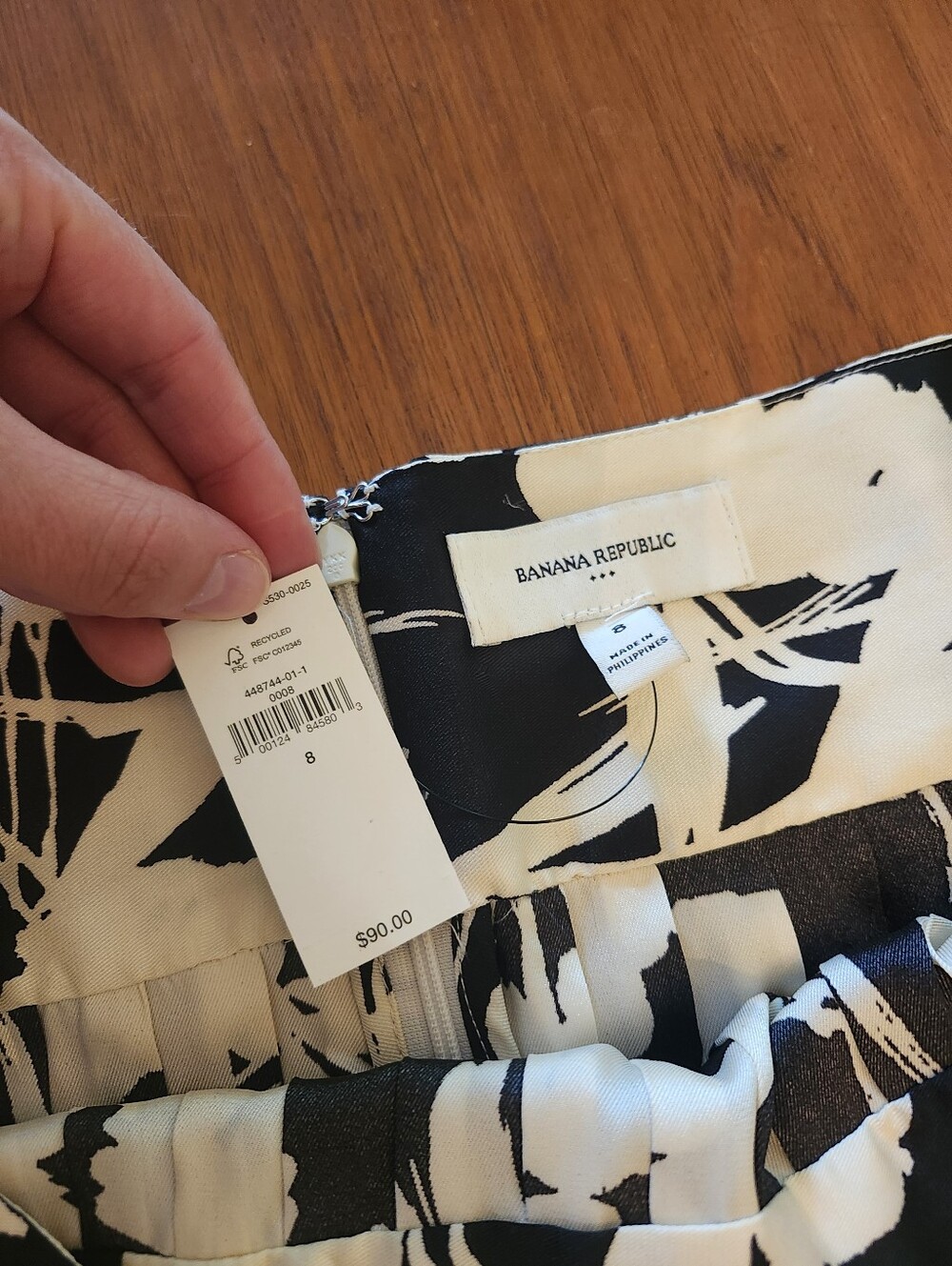 Banana Republic Silky Tank And Pleated Midi Skirt Set, White Floral - Picture 15 of 16